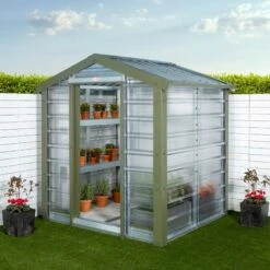 Adman Steel Sheds Multigrow 6.4x8.8 Greenhouse With Adjustable Vent 12 Adman Steel Sheds Multigrow 6.4x8.8 Greenhouse With Adjustable Vent -Outdoor Living Sales Store adman steel sheds multigrow 6 4x8 8 greenhouse with adjustable vent5391538910325 01i bq