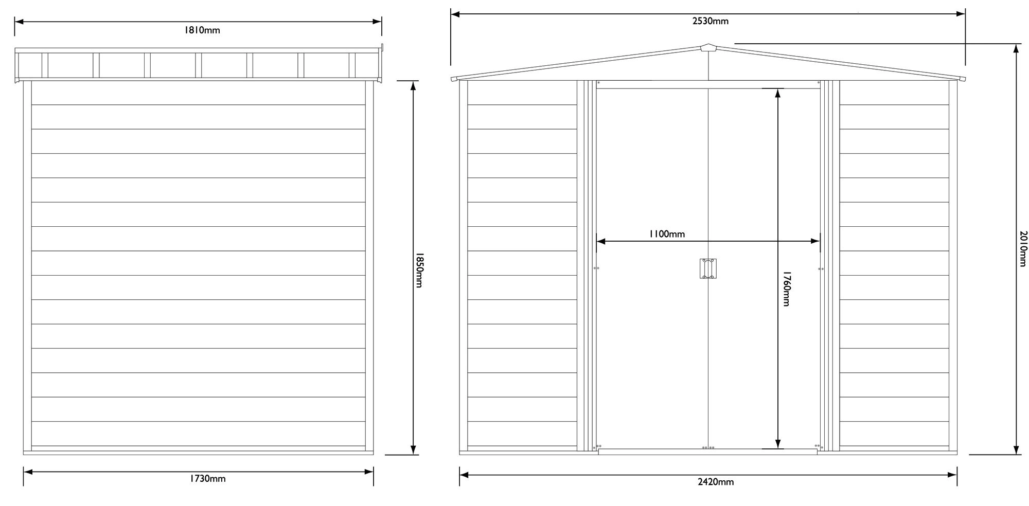 Arrow Woodvale 8x6 Apex Coffee Metal Shed 6 Arrow Woodvale 8x6 Apex Coffee Metal Shed - Image 6