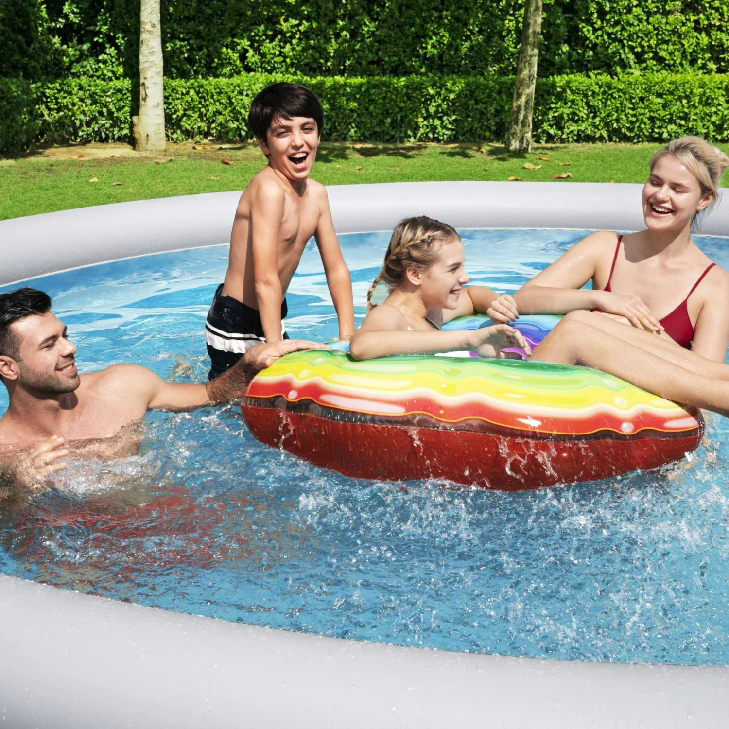 Bestway Fast Set Polyvinyl Chloride (PVC) Family Fun Pool (W) 3.96m X (L) 3.96m 4 Bestway Fast Set Polyvinyl Chloride (PVC) Family Fun Pool (W) 3.96m X (L) 3.96m - Image 4