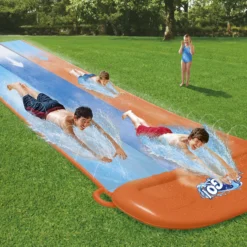 Bestway Orange & Blue Rectangular Triple Lane Slide With Sprinkler System At One End Water Slide 8 Bestway Orange & Blue Rectangular Triple Lane Slide With Sprinkler System At One End Water Slide -Outdoor Living Sales Store bestway orange blue rectangular triple lane slide with sprinkler system at one end water slide6942138969092 03i bq