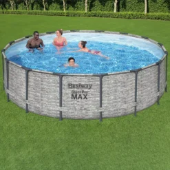 Bestway Steel Pro MAX™ Realistic Stone Print Polyvinyl Chloride (PVC) & Steel Pool (W) 4.88m X (L) 4.88m 9 Bestway Steel Pro MAX™ Realistic Stone Print Polyvinyl Chloride (PVC) & Steel Pool (W) 4.88m X (L) 4.88m -Outdoor Living Sales Store bestway steel pro max realistic stone print polyvinyl chloride pvc steel pool w 4 88m x l 4 88m6941607311493 01i