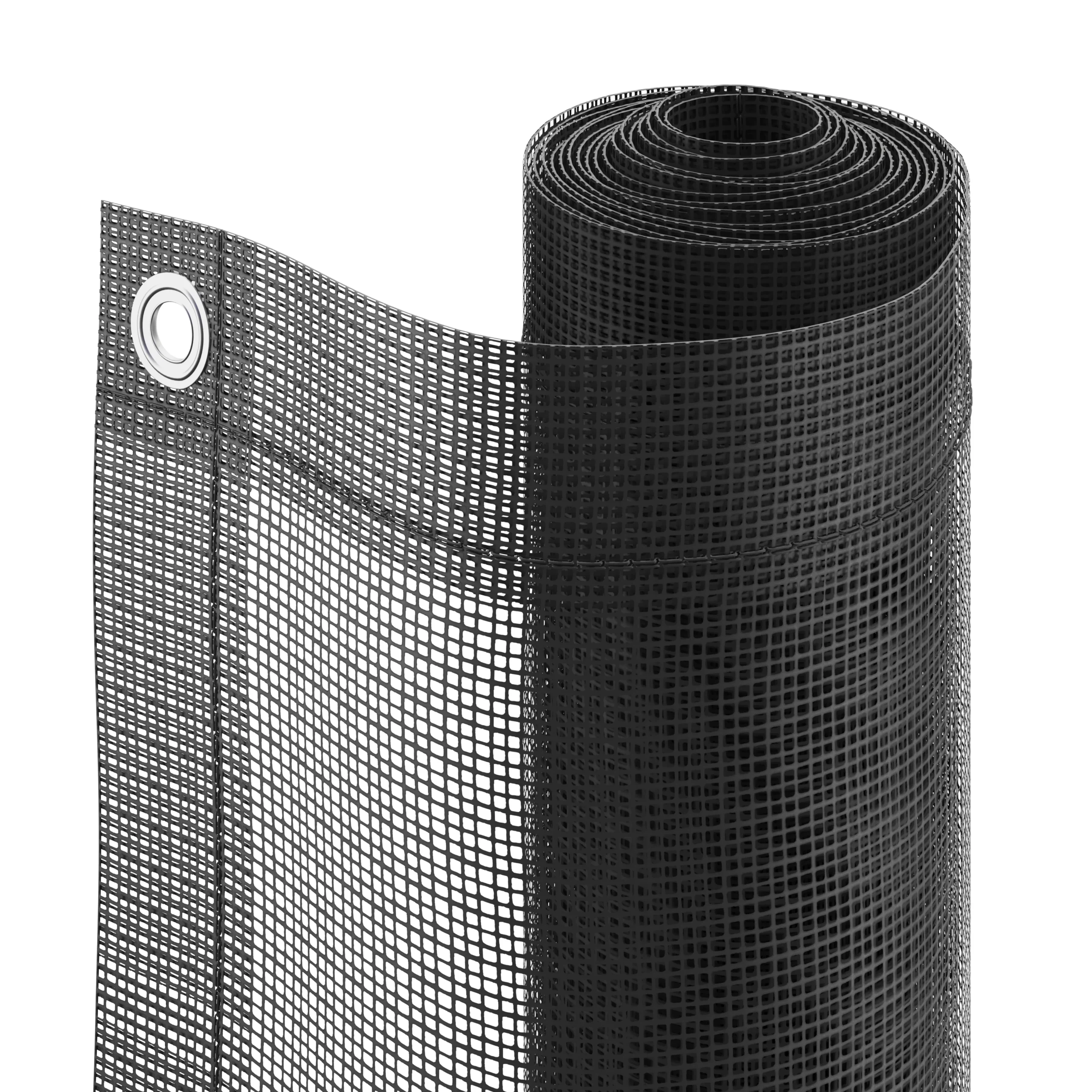 Black Polyester (PES) & PVC Garden Screen (H)1m (W)3m 2 Black Polyester (PES) & PVC Garden Screen (H)1m (W)3m - Image 2