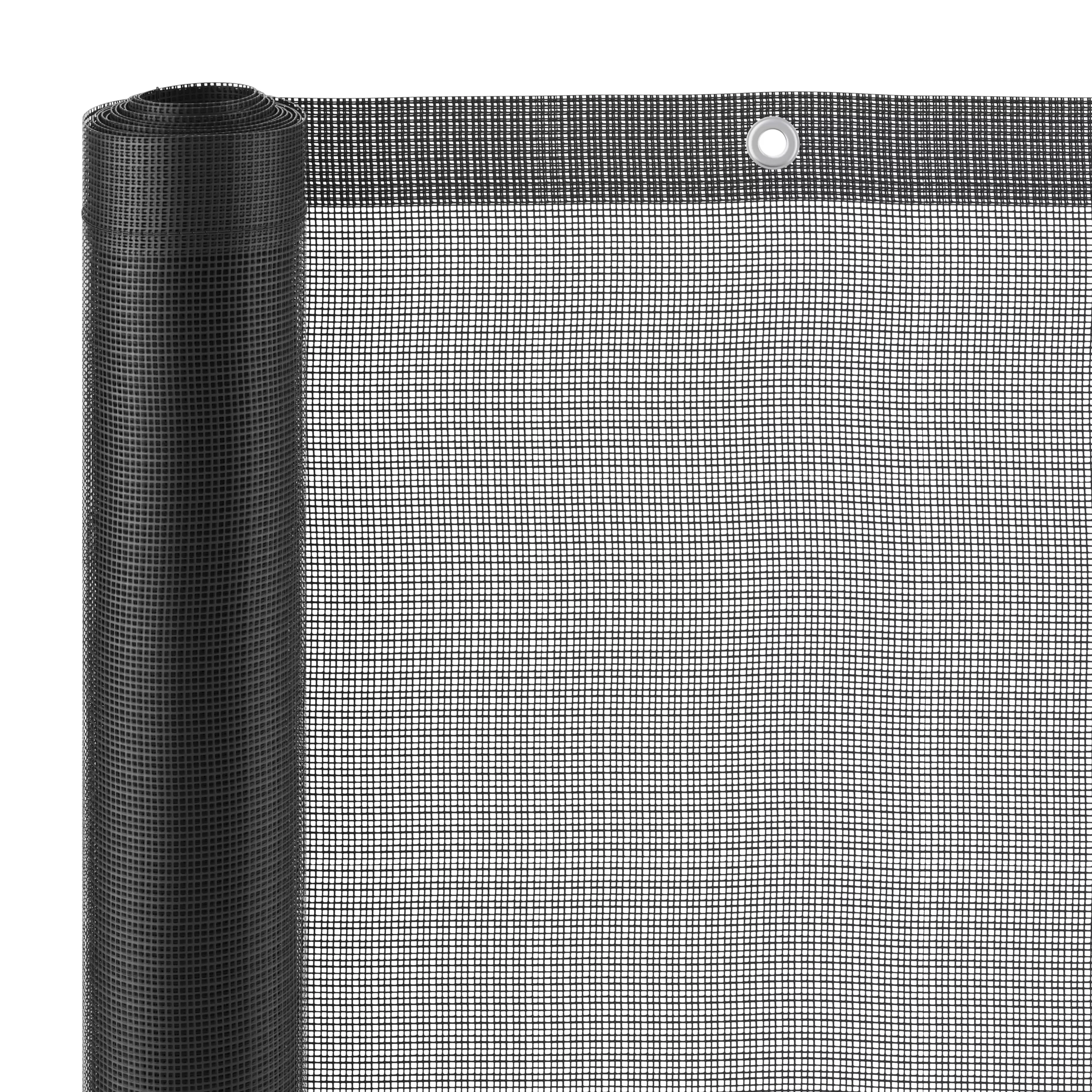 Black Polyester (PES) & PVC Garden Screen (H)1m (W)3m 4 Black Polyester (PES) & PVC Garden Screen (H)1m (W)3m - Image 4