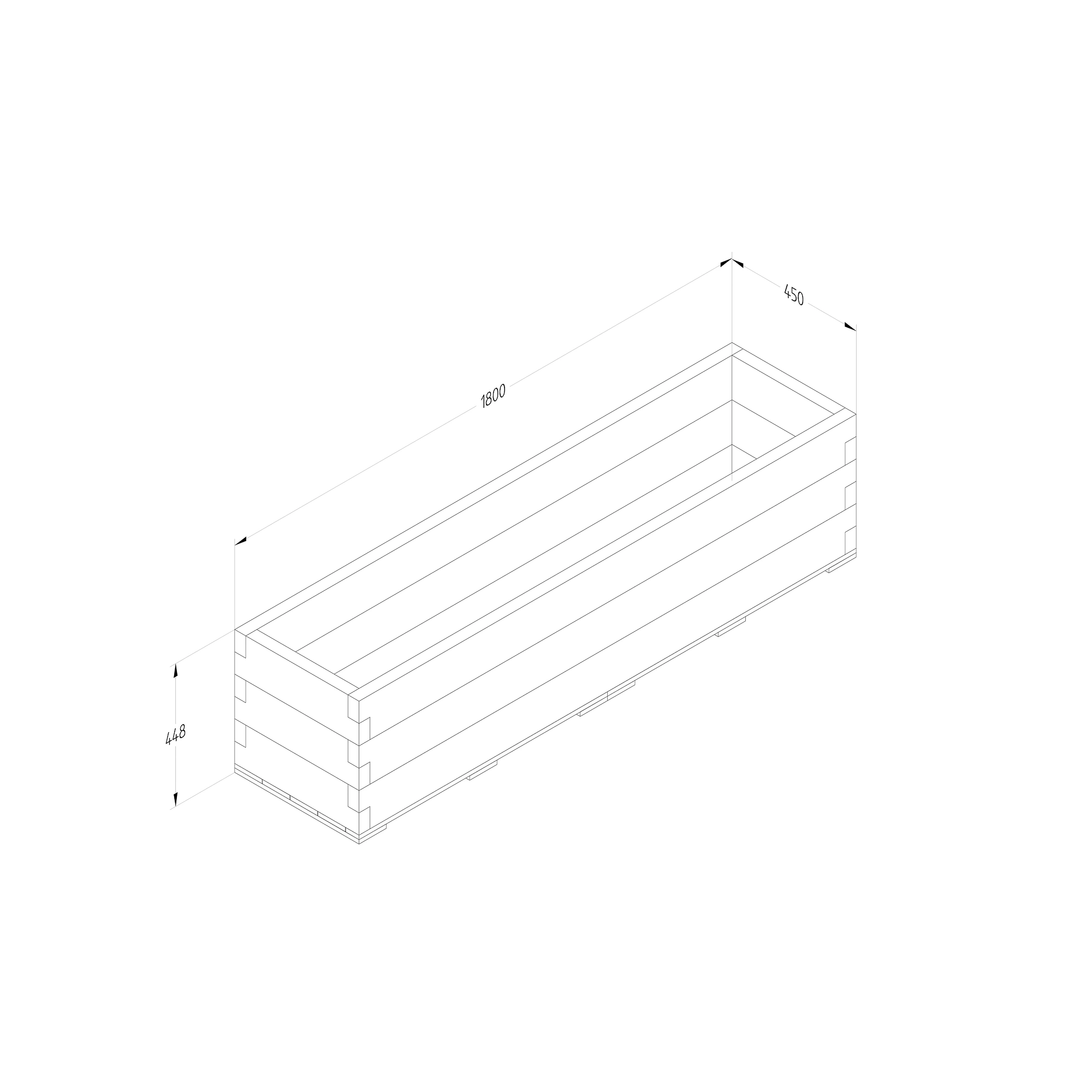 Forest Garden 1.8m X 0.45m Mixed Softwood Rectangular Raised Bed Kit 0.81m² 6 Forest Garden 1.8m X 0.45m Mixed Softwood Rectangular Raised Bed Kit 0.81m² - Image 6