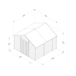 Forest Garden 10x10 Apex Pressure Treated Overlap Wooden Shed With Floor (Base Included) -Outdoor Living Sales Store forest garden 10x10 apex pressure treated overlap wooden shed with floor base included 5013053192801 01t
