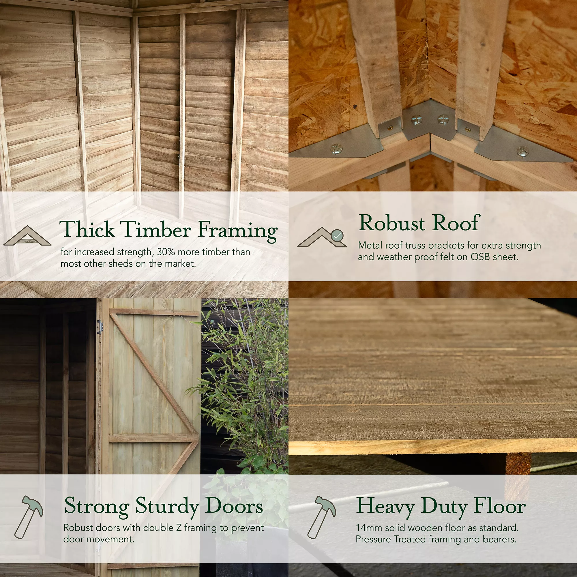Forest Garden 10x15 Apex Dip Treated Shiplap Wooden Shed With Floor (Base Included) - Assembly Service Included 5 Forest Garden 10x15 Apex Dip Treated Shiplap Wooden Shed With Floor (Base Included) - Assembly Service Included - Image 5