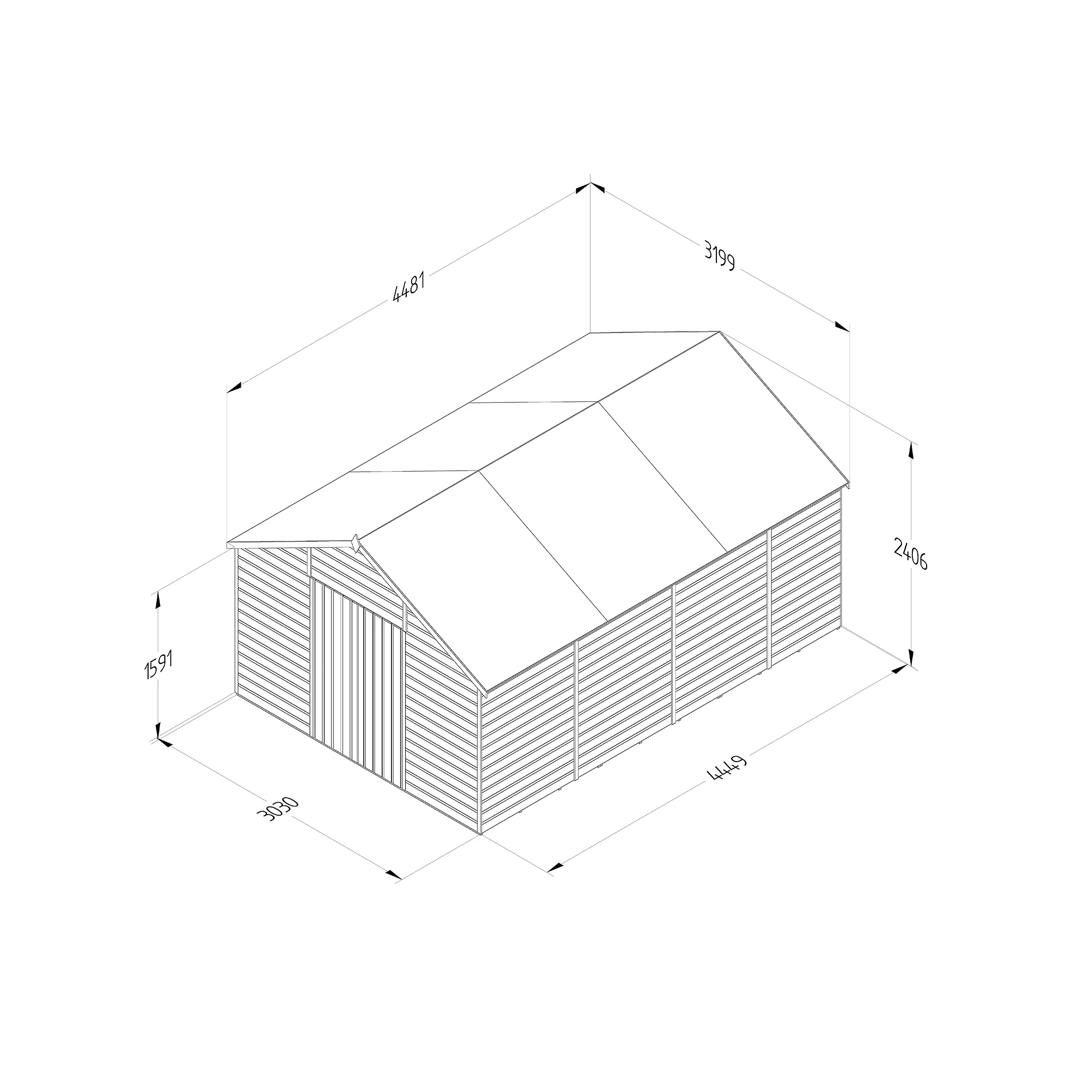 Forest Garden 10x15 Apex Dip Treated Shiplap Wooden Shed With Floor (Base Included) - Assembly Service Included 7 Forest Garden 10x15 Apex Dip Treated Shiplap Wooden Shed With Floor (Base Included) - Assembly Service Included - Image 7
