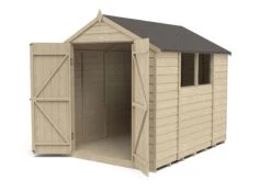 Forest Garden 8x6 Apex Pressure Treated Overlap Wooden Shed With Floor - Assembly Service Included -Outdoor Living Sales Store forest garden 8x6 apex pressure treated overlap wooden shed with floor assembly service included5013053177600 21c bq