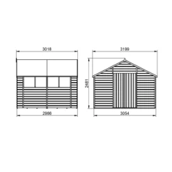 Forest Garden Delamere Range 10x10 Ft Apex Shiplap Wooden 2 Door 4 Windows Shed With Floor -Outdoor Living Sales Store forest garden delamere range 10x10 ft apex shiplap wooden 2 door 4 windows shed with floor5013053182703 02t