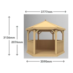 Forest Garden Hexagonal Gazebo, (W)3.78m (D)3.27m -Outdoor Living Sales Store forest garden hexagonal gazebo w 3 78m d 3 27m5013053163382 01t