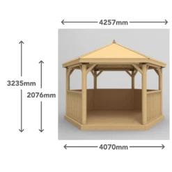 Forest Garden Hexagonal Gazebo With Cedar Roof, (W)4.26m (D)3.69m 15 Forest Garden Hexagonal Gazebo With Cedar Roof, (W)4.26m (D)3.69m -Outdoor Living Sales Store forest garden hexagonal gazebo with cedar roof w 4 26m d 3 69m5013053163405 01t