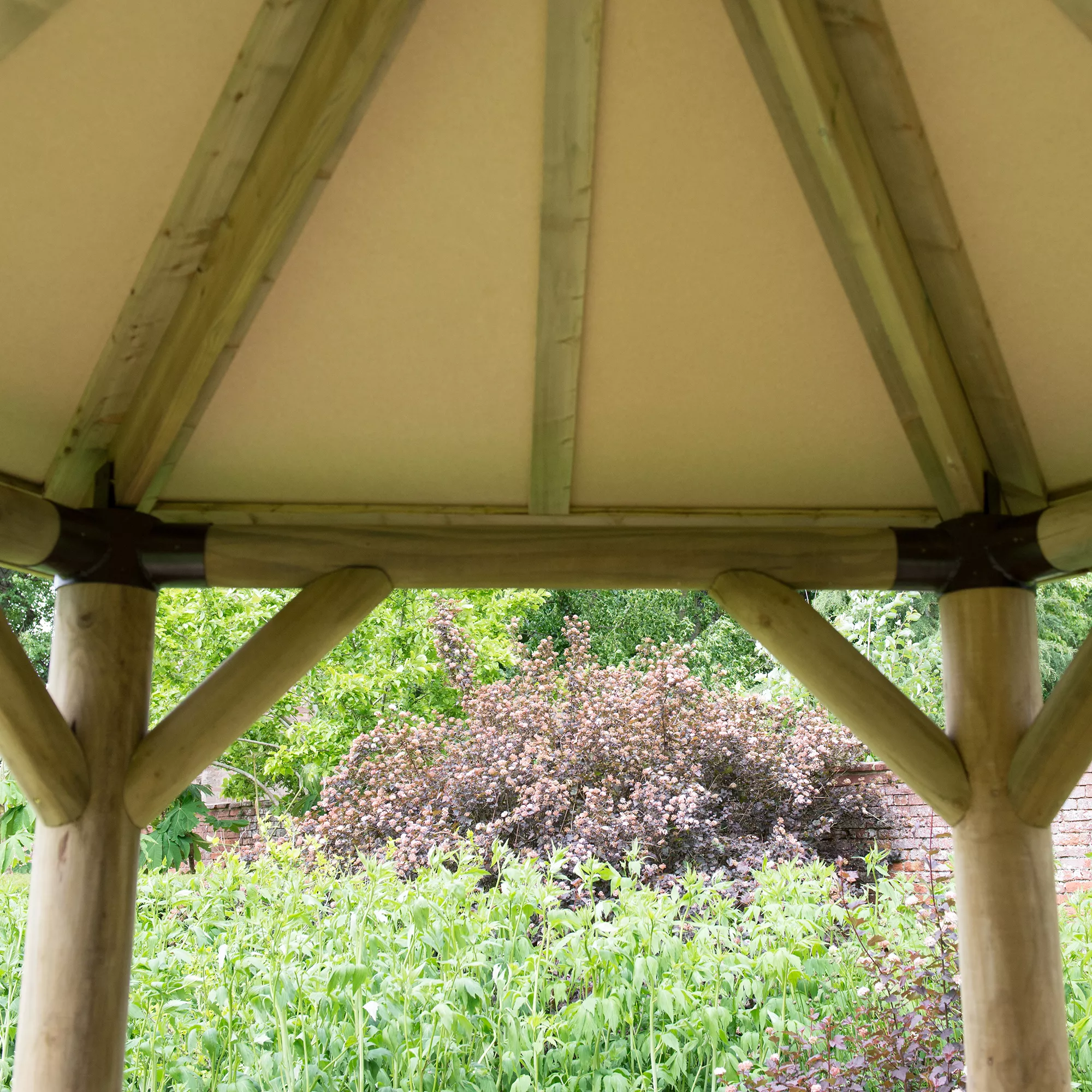 Forest Garden Hexagonal Gazebo With Cedar Roof, (W)4.26m (D)3.69m 4 Forest Garden Hexagonal Gazebo With Cedar Roof, (W)4.26m (D)3.69m - Image 4