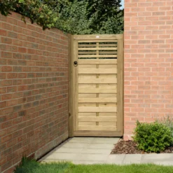 Forest Garden Kyoto Wood Slatted Gate, (H)1.8m (W)0.9m -Outdoor Living Sales Store forest garden kyoto wood slatted gate h 1 8m w 0 9m5013053145944 03i bq