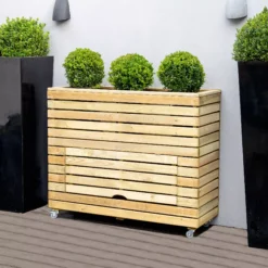 Forest Garden Linear Natural Timber Rectangular Planter (H) 97.2cm X (W) 120cm -Outdoor Living Sales Store forest garden linear natural timber rectangular planter h 97 2cm x w 120cm5013053190425 01i