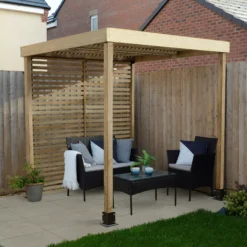Forest Garden Modular Square Pergola, (H)2045mm (W)1970mm With 1 Pair Of Screens