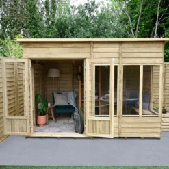 Forest Garden Oakley 10x6 Pent Overlap Solid Wood Summer House With Double Door - Assembly Service Included 8 Forest Garden Oakley 10x6 Pent Overlap Solid Wood Summer House With Double Door - Assembly Service Included -Outdoor Living Sales Store forest garden oakley 10x6 pent overlap solid wood summer house with double door assembly service included5013053188682 03i bq
