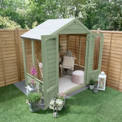 Forest Garden Oakley 6x4 Apex Overlap Solid Wood Summer House With Double Door -Outdoor Living Sales Store forest garden oakley 6x4 apex overlap solid wood summer house with double door5013053188422 02i bq