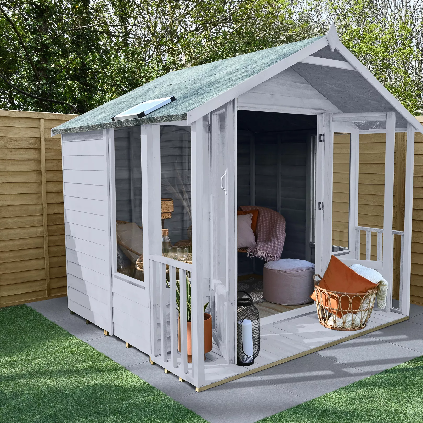Forest Garden Oakley 8x8 Apex Overlap Solid Wood Summer House With Double Door (Base Included) 4 Forest Garden Oakley 8x8 Apex Overlap Solid Wood Summer House With Double Door (Base Included) - Image 4