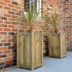 Forest Garden Slender Wooden Rectangular Planter, Pack Of 2 -Outdoor Living Sales Store forest garden slender wooden rectangular planter pack of 25013053153888 03i bq