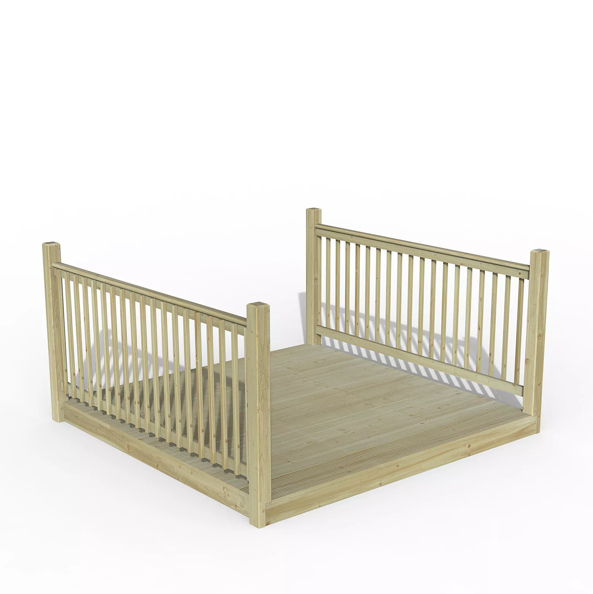 Forest Garden Softwood Decking Kit, X2 Balustrade (L) 1.31m X (W) 2.46m 1 Forest Garden Softwood Decking Kit, X2 Balustrade (L) 1.31m X (W) 2.46m