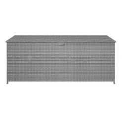 GoodHome Hamilton Steeple Grey Rattan Effect Storage Box (W) 180cm X (D) 65cm 20 GoodHome Hamilton Steeple Grey Rattan Effect Storage Box (W) 180cm X (D) 65cm -Outdoor Living Sales Store goodhome hamilton steeple grey rattan effect storage box w 180cm x d 65cm5059340677415 02c