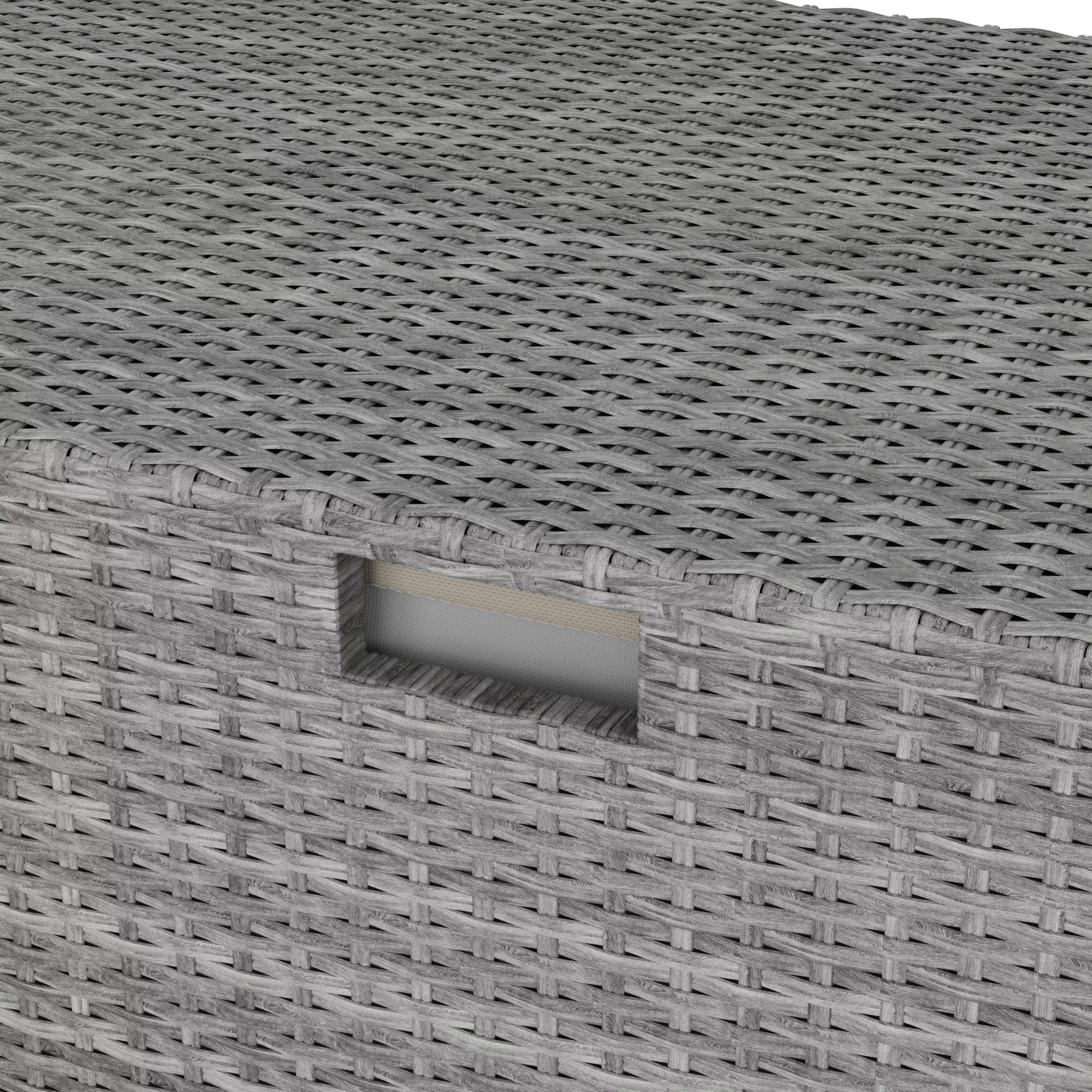 GoodHome Hamilton Steeple Grey Rattan Effect Storage Box (W) 180cm X (D) 65cm 6 GoodHome Hamilton Steeple Grey Rattan Effect Storage Box (W) 180cm X (D) 65cm - Image 6