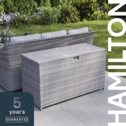 GoodHome Hamilton Steeple Grey Rattan Effect Storage Box (W) 180cm X (D) 65cm 24 GoodHome Hamilton Steeple Grey Rattan Effect Storage Box (W) 180cm X (D) 65cm -Outdoor Living Sales Store goodhome hamilton steeple grey rattan effect storage box w 180cm x d 65cm5059340677415 41i EN