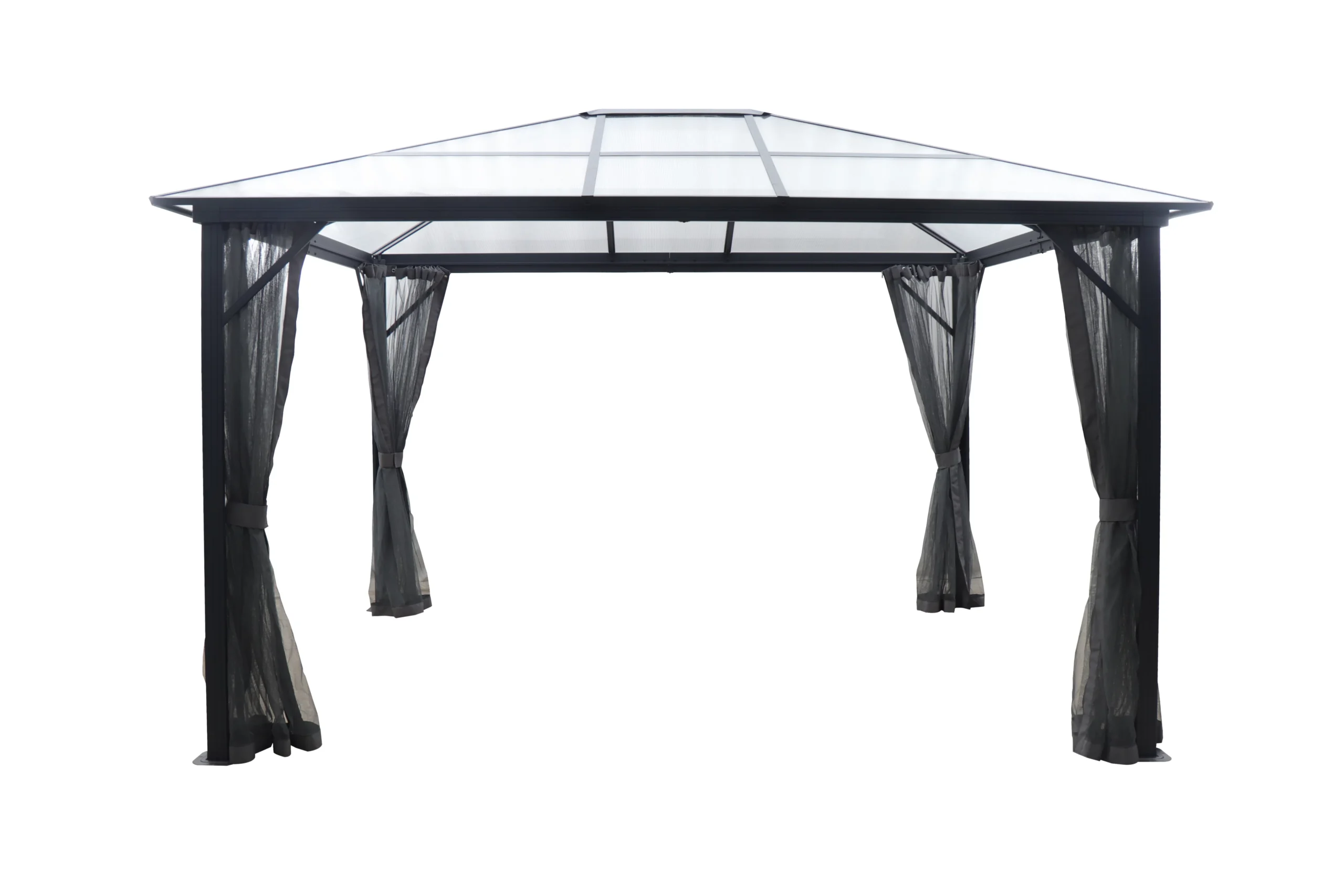 GoodHome Yallis Ebony Rectangular Gazebo, (W)3m (D)3.65m - Assembly Required 2 GoodHome Yallis Ebony Rectangular Gazebo, (W)3m (D)3.65m - Assembly Required - Image 2