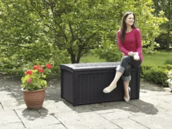 Keter Borneo Rattan Effect Plastic Garden Storage Box 11 Keter Borneo Rattan Effect Plastic Garden Storage Box -Outdoor Living Sales Store keter borneo rattan effect plastic garden storage box7290103669065 05bq