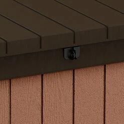 Keter Darwin Wood Effect 5x2 Garden Storage Bench Box 380L -Outdoor Living Sales Store keter darwin wood effect 5x2 garden storage bench box 380l7290112636225 36c bq