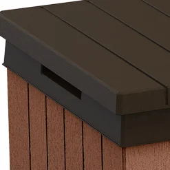 Keter Darwin Wood Effect 5x2 Garden Storage Bench Box 380L -Outdoor Living Sales Store keter darwin wood effect 5x2 garden storage bench box 380l7290112636225 37c bq