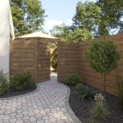 Klikstrom Tiama Pine Horizontal Slats Gate, (H)1.8m (W)0.9m -Outdoor Living Sales Store klikstrom tiama pine horizontal slats gate h 1 8m w 0 9m5059340668338 01i