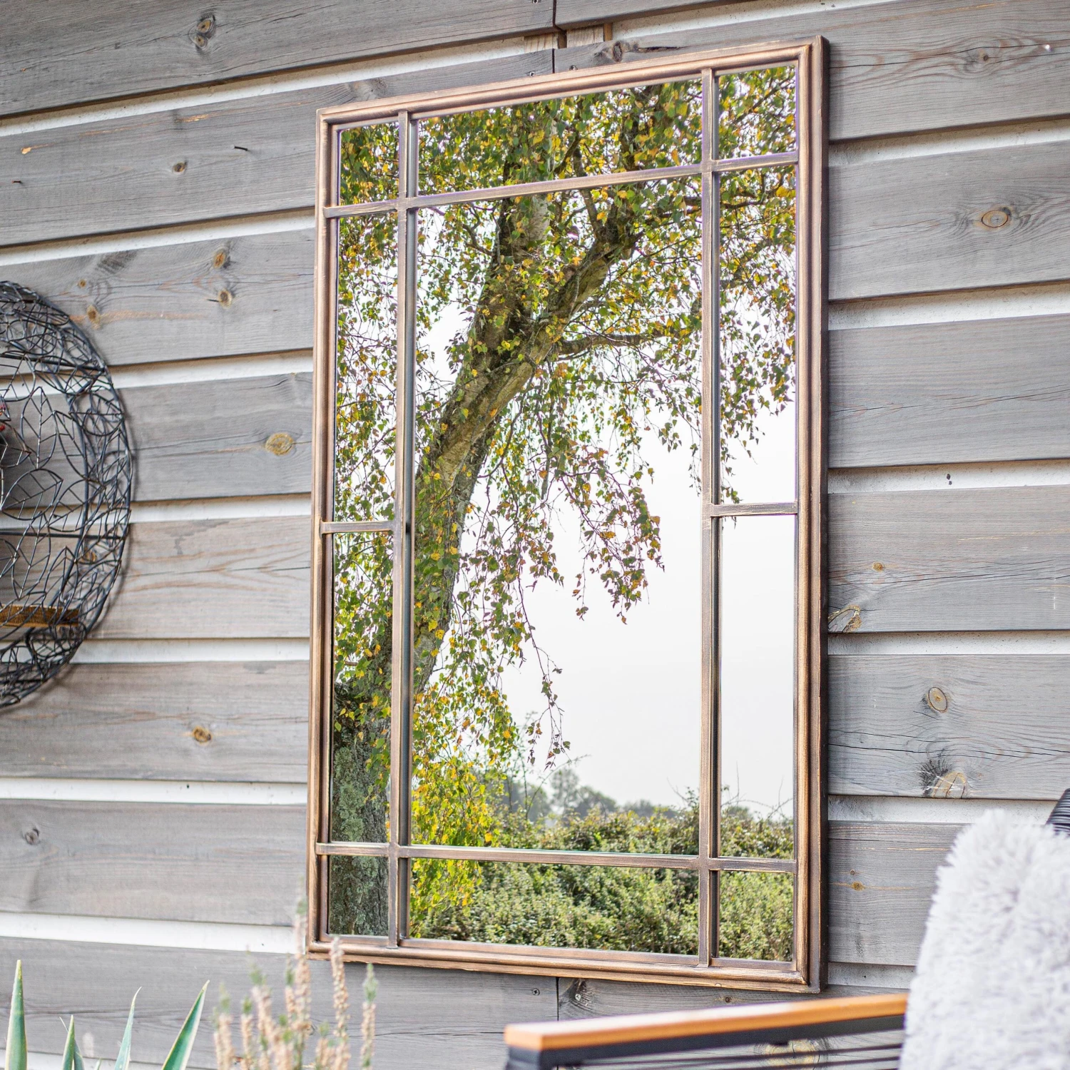 La Hacienda Aston & Wold Milano Gold Effect Rectangular Framed Garden Mirror 1000mm X 650mm 2 La Hacienda Aston & Wold Milano Gold Effect Rectangular Framed Garden Mirror 1000mm X 650mm - Image 2