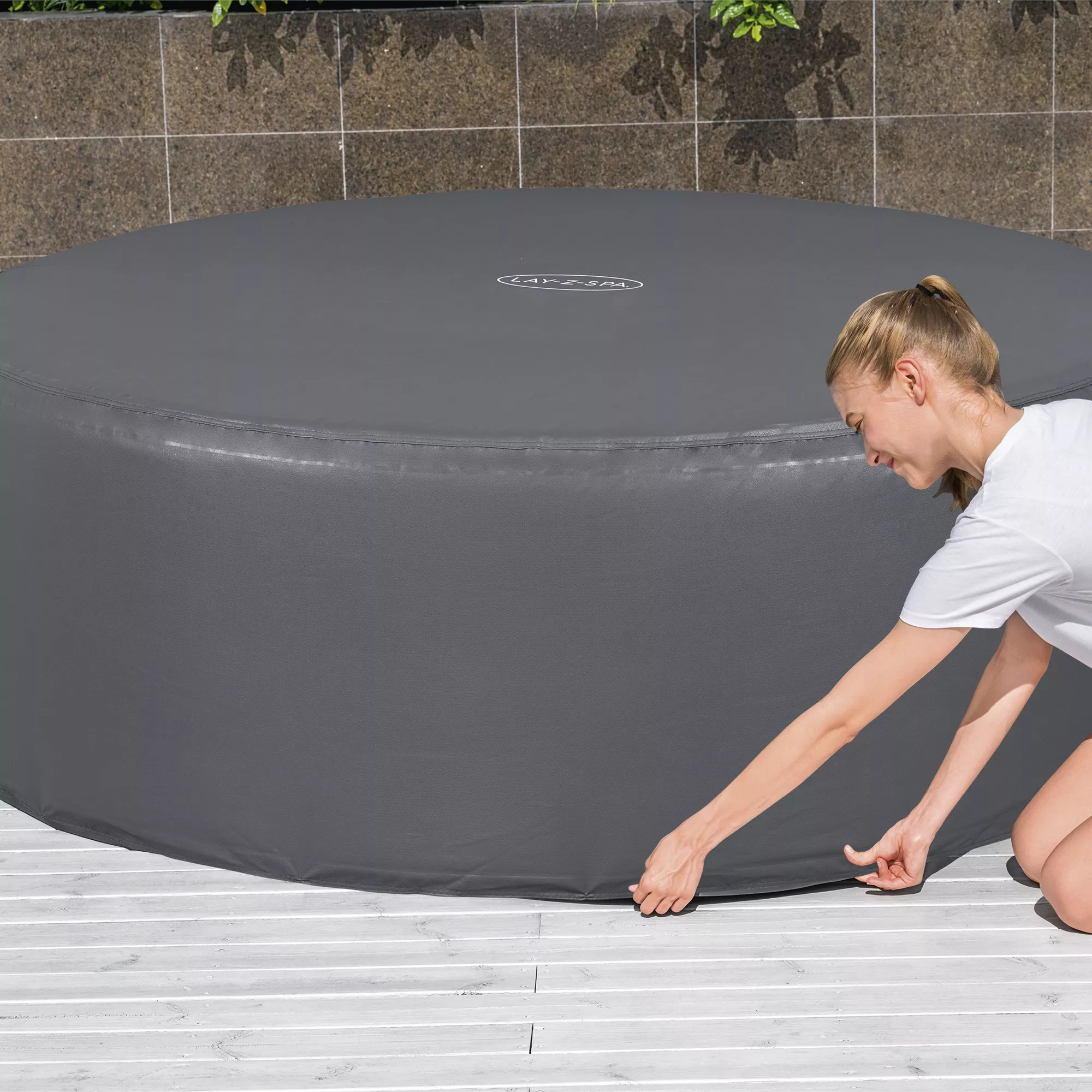 Lay-Z-Spa Grey Circular Hot Tub Cover (D) 1960mm X (H )710mm 6 Lay-Z-Spa Grey Circular Hot Tub Cover (D) 1960mm X (H )710mm - Image 6