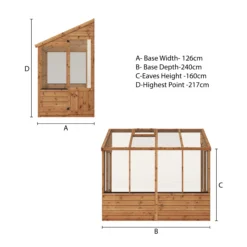 Mercia 8x4 Lean To Greenhouse With Flap Vent -Outdoor Living Sales Store mercia 8x4 lean to greenhouse with flap vent5029442091167 02i bq