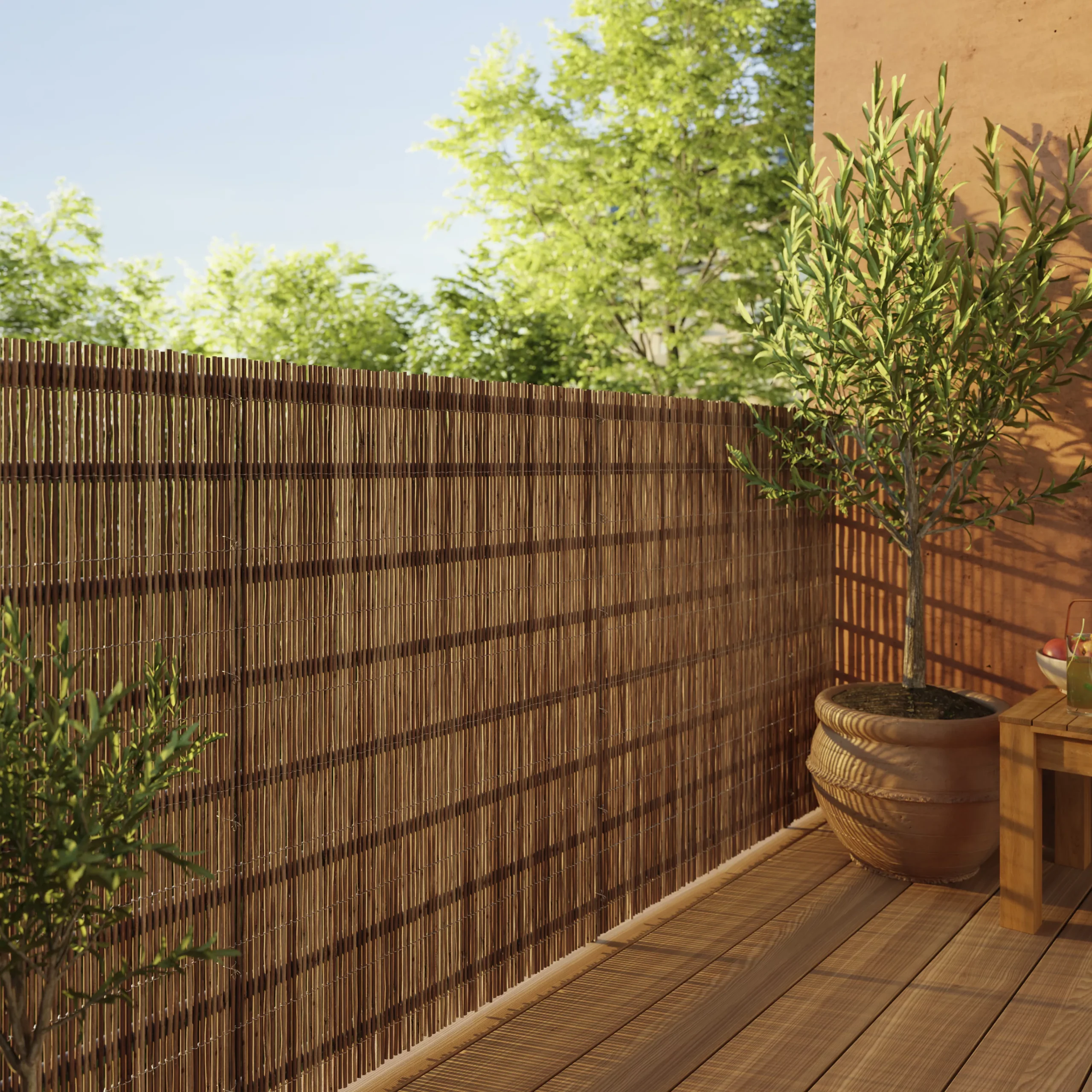 Natural Wicker Garden Screen (H)1m (W)3m 5 Natural Wicker Garden Screen (H)1m (W)3m - Image 5