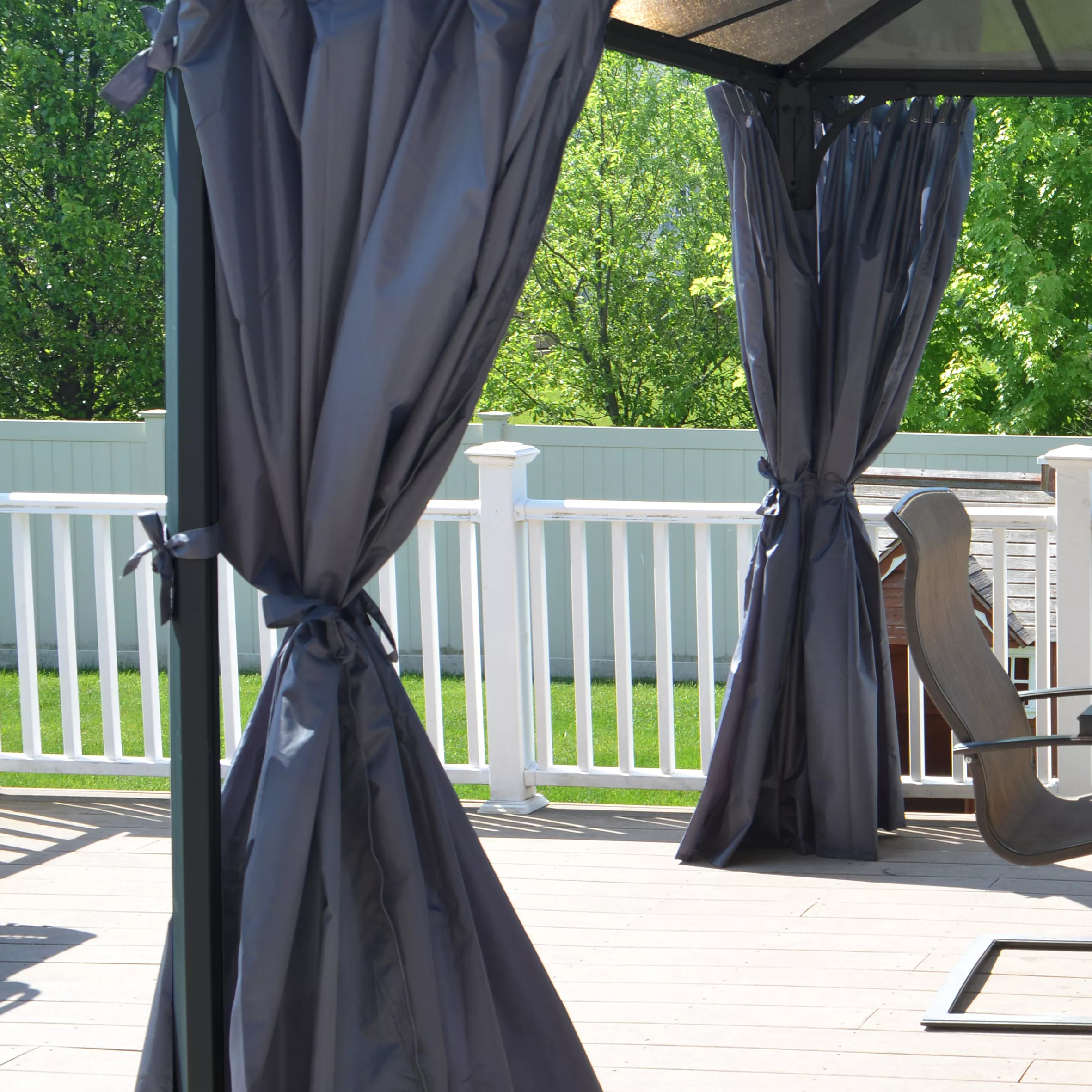 Palram 4/5K Grey Polyester (PES) Gazebo Curtain, Pack Of 4 (L)2170mm (W)4650mm 4 Palram 4/5K Grey Polyester (PES) Gazebo Curtain, Pack Of 4 (L)2170mm (W)4650mm - Image 4