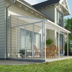 Palram - Canopia 3 Series White Patio Cover Side Wall -Outdoor Living Sales Store palram canopia 3 series white patio cover side wall7290108137675 01i bq