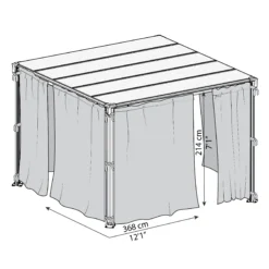 Palram - Canopia 3K Series Grey Polyester (PES) Gazebo Curtain, Pack Of 4 (L)2170mm (W)3660mm 14 Palram - Canopia 3K Series Grey Polyester (PES) Gazebo Curtain, Pack Of 4 (L)2170mm (W)3660mm -Outdoor Living Sales Store palram canopia 3k series grey polyester pes gazebo curtain pack of 4 l 2170mm w 3660mm7290108130744 01t