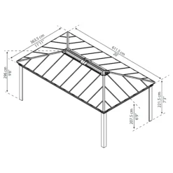 Palram - Canopia Dallas Grey Rectangular Gazebo, (W)6.12m (D)3.64m - Assembly Required 16 Palram - Canopia Dallas Grey Rectangular Gazebo, (W)6.12m (D)3.64m - Assembly Required -Outdoor Living Sales Store palram canopia dallas grey rectangular gazebo w 6 12m d 3 64m assembly required7290108601954 01t bq