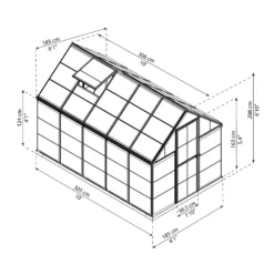 Palram - Canopia Harmony Grey 6X10 Greenhouse 12 Palram - Canopia Harmony Grey 6X10 Greenhouse -Outdoor Living Sales Store palram canopia harmony grey 6x10 greenhouse7290108137699 01t BQ