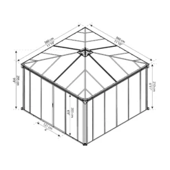 Palram - Canopia Ledro Grey Rectangular Gazebo, (W)3.6m (D)3.6m - Assembly Required 13 Palram - Canopia Ledro Grey Rectangular Gazebo, (W)3.6m (D)3.6m - Assembly Required -Outdoor Living Sales Store palram canopia ledro grey rectangular gazebo w 3 6m d 3 6m assembly required7290108136531 01t bq