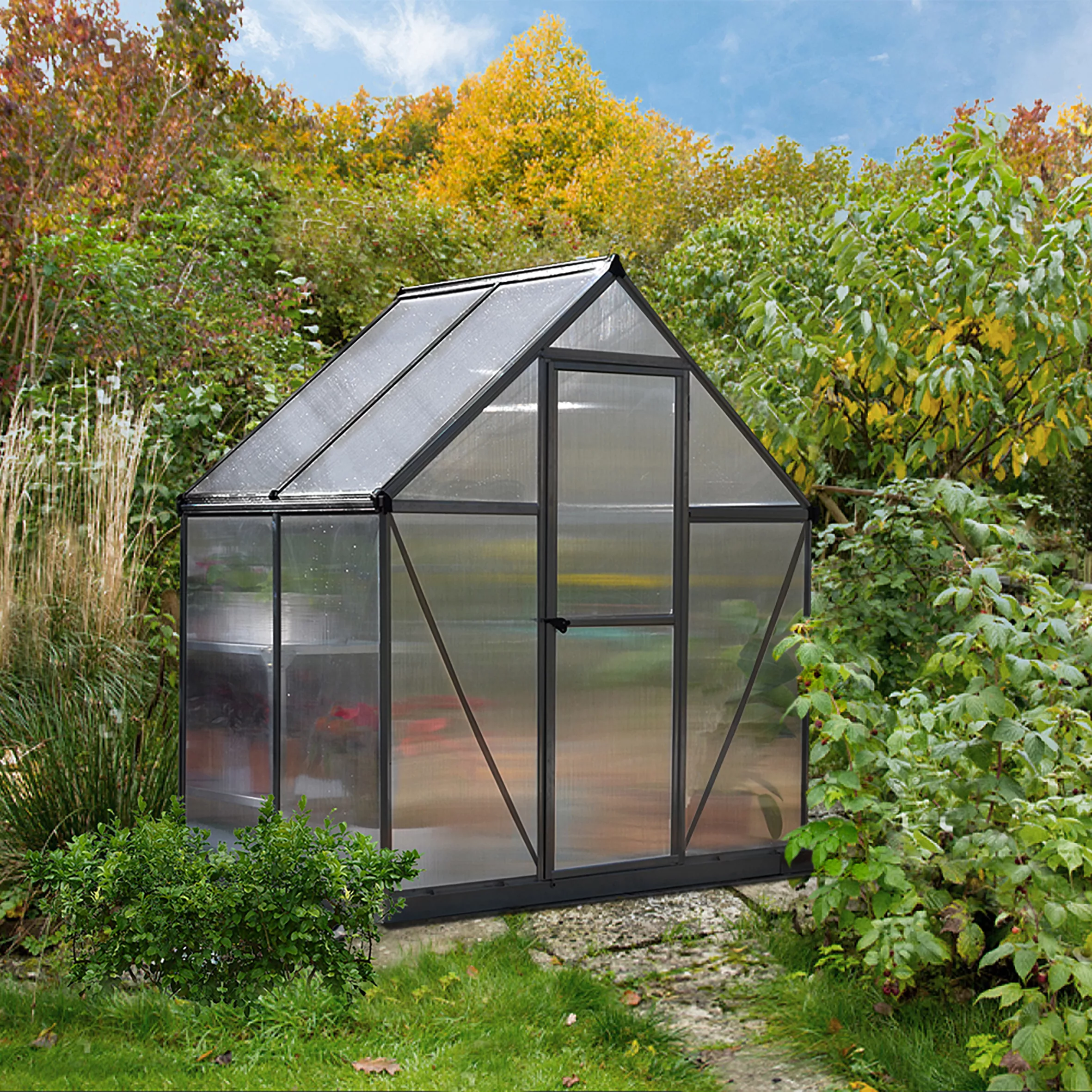 Palram - Canopia Mythos Grey 6X4 Greenhouse 1 Palram - Canopia Mythos Grey 6X4 Greenhouse