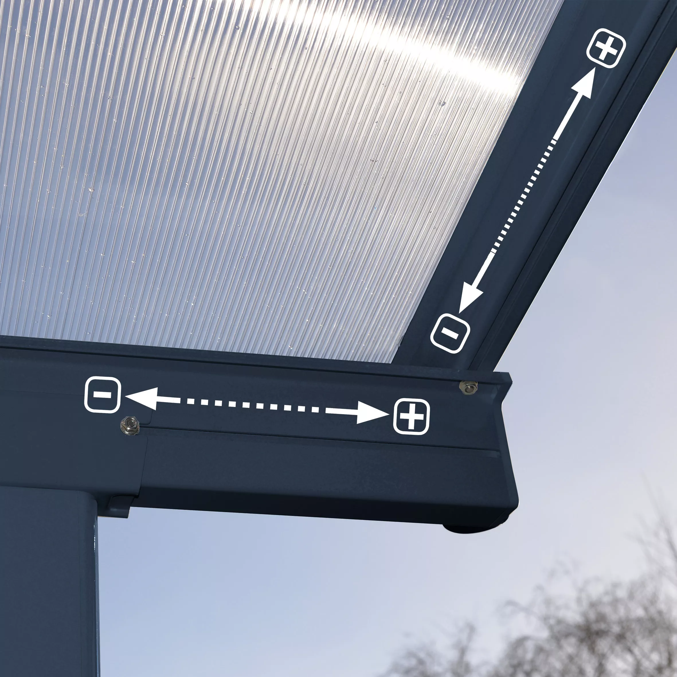 Palram - Canopia Sierra Grey Non-retractable Awning, (L)4.34m (H)3.05m (W)2.99m 4 Palram - Canopia Sierra Grey Non-retractable Awning, (L)4.34m (H)3.05m (W)2.99m - Image 4