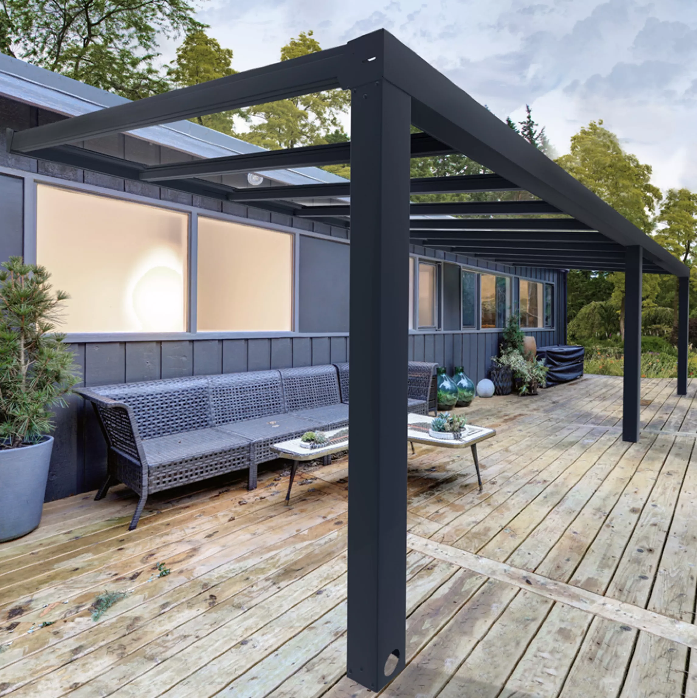 Palram - Canopia Stockholm Grey Non-retractable Awning, (L)7.32m (H)3.24m (W)3.41m 1 Palram - Canopia Stockholm Grey Non-retractable Awning, (L)7.32m (H)3.24m (W)3.41m
