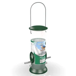 Peckish Stainless Steel Sunflower Heart Green All Weather Bird Feeder 0.7L
