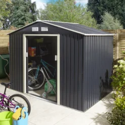 Rowlinson Trentvale 8x6 Apex Dark Grey Metal Shed 13 Rowlinson Trentvale 8x6 Apex Dark Grey Metal Shed -Outdoor Living Sales Store rowlinson trentvale 8x6 apex dark grey metal shed5013856206224 01i bq