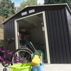 Rowlinson Trentvale 8x6 Apex Dark Grey Metal Shed 20 Rowlinson Trentvale 8x6 Apex Dark Grey Metal Shed -Outdoor Living Sales Store rowlinson trentvale 8x6 apex dark grey metal shed5013856206224 05i bq