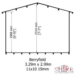 Shire Berryfield 11x10 Eco Glass Apex Tongue & Groove Wooden Cabin - Base Not Included -Outdoor Living Sales Store shire berryfield 11x10 eco glass apex tongue groove wooden cabin base not included5019804112302 01t bq