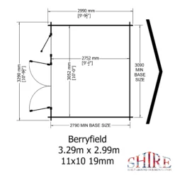Shire Berryfield 11x10 Eco Glass Apex Tongue & Groove Wooden Cabin - Base Not Included -Outdoor Living Sales Store shire berryfield 11x10 eco glass apex tongue groove wooden cabin base not included5019804112302 03t bq